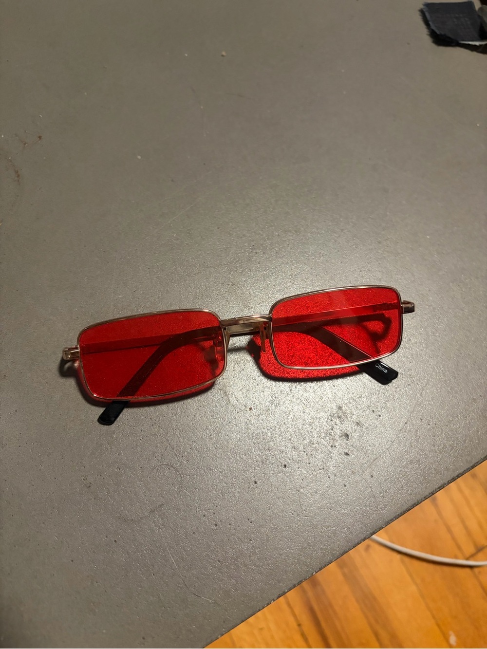 Red Rectangular Men’s Sunglasses